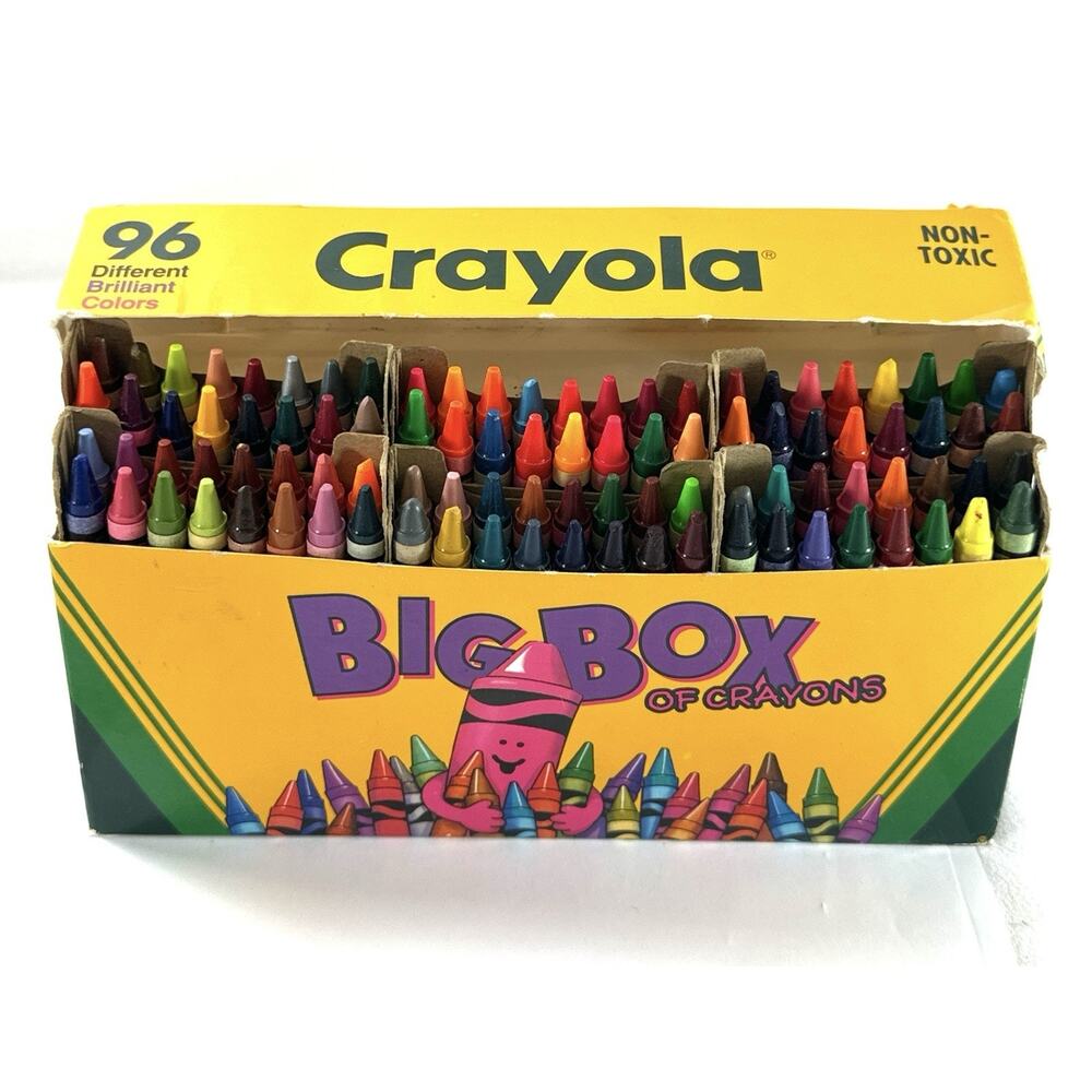 Vintage 1994 Crayola Big Box of 96 Crayon Non Toxic School Art Supplies USA - Picture 2 of 5